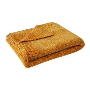 Leslie Chenille Throw, 160x130cm, Ochre by j.elliot HOME, a Throws for sale on Style Sourcebook