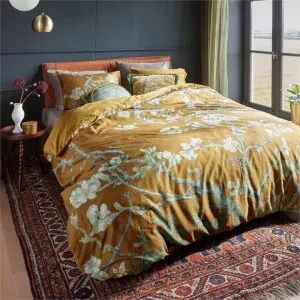 Beddinghouse Van Gogh Almond Blossom Cotton Sateen Quilt Cover Set, Queen, Ochre by Beddinghouse x Van Gogh, a Bedding for sale on Style Sourcebook