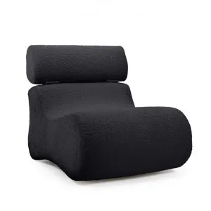 Novella Boucle Fabric Lounge Chair, Black by El Diseno, a Chairs for sale on Style Sourcebook
