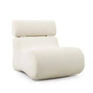 Novella Boucle Fabric Lounge Chair, White by El Diseno, a Chairs for sale on Style Sourcebook