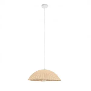 Costa Rattan Pendant Light, Shallow Dome by El Diseno, a Pendant Lighting for sale on Style Sourcebook