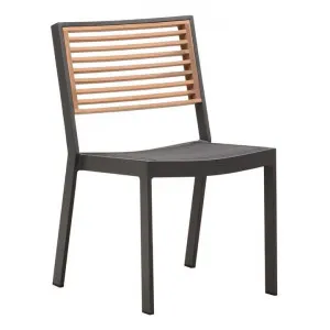 Indosoul St Lucia Teak Timber & Metal Outdoor Dining Chair, Charcoal by Indosoul, a Outdoor Chairs for sale on Style Sourcebook