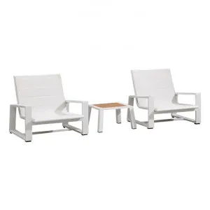 Indosoul St Lucia 3 Piece Metal Outdoor Casual Lounge Setting, White by Indosoul, a Outdoor Sofas for sale on Style Sourcebook