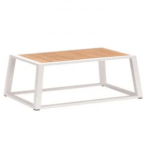 Indosoul St Lucia Teak Timber & Metal Outdoor Coffee Table, 110cm, White by Indosoul, a Tables for sale on Style Sourcebook