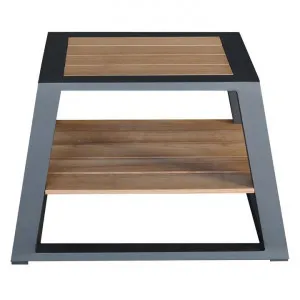 Indosoul St Lucia Teak Timber & Metal Outdoor Side Table, Charcoal by Indosoul, a Tables for sale on Style Sourcebook