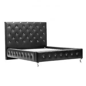 New York PU Leather Platform Bed, King, Black by MY Room, a Beds & Bed Frames for sale on Style Sourcebook