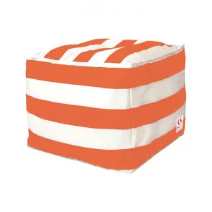 Indosoul St Tropez Outdoor Square Ottoman Bean Bag Cover, Orange Stripe by Indosoul, a Outdoor Chairs for sale on Style Sourcebook