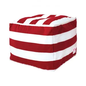 Indosoul St Tropez Outdoor Square Ottoman Bean Bag Cover, Red Stripe by Indosoul, a Outdoor Chairs for sale on Style Sourcebook