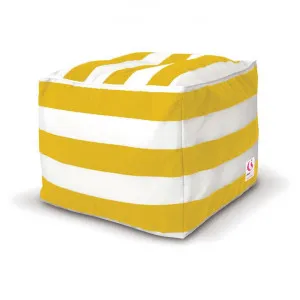 Indosoul St Tropez Outdoor Square Ottoman Bean Bag Cover, Yellow Stripe by Indosoul, a Outdoor Chairs for sale on Style Sourcebook