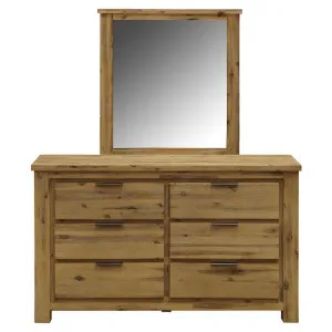 Crodo Acacia Timber 6 Drawer Dresser with Mirror by Rivendell Furniture, a Dressers & Chests of Drawers for sale on Style Sourcebook