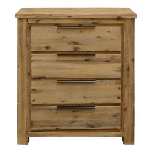 Crodo Acacia Timber 4 Drawer Tallboy by Rivendell Furniture, a Dressers & Chests of Drawers for sale on Style Sourcebook