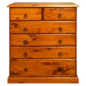Edensor New Zealand Pine Timber 6 Drawer Tallboy by Rivendell Furniture, a Dressers & Chests of Drawers for sale on Style Sourcebook