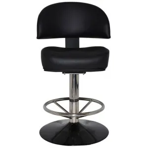 Macau Commercial Grade Vinyl Gaming Stool, Disc Base, Black / Silver by Eagle Furn, a Chairs for sale on Style Sourcebook
