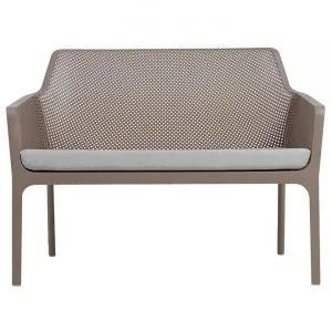 Net Italian Made Commercial Grade Stackable Outdoor Bench with Seat Pad, 116cm, Taupe / Light Grey by Nardi, a Outdoor Benches for sale on Style Sourcebook