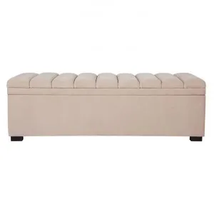 Soho Velvet Fabric Storage Ottoman Bench / Blanket Box, Nude by Cozy Lighting & Living, a Ottomans for sale on Style Sourcebook