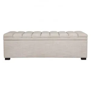 Soho Fabric Storage Ottoman Bench / Blanket Box, Off White by Cozy Lighting & Living, a Ottomans for sale on Style Sourcebook
