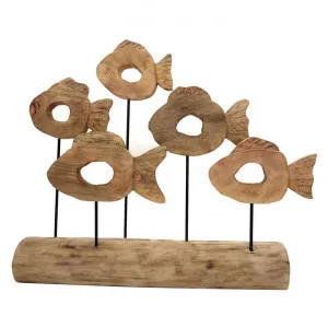 Woodroffe Carved Mango Wood School of Fishes Sculpture Ornament by Casa Uno, a Statues & Ornaments for sale on Style Sourcebook