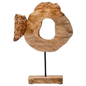Woodroffe Carved Mango Wood Round Sculpture Ornament by Casa Sano, a Statues & Ornaments for sale on Style Sourcebook