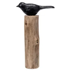Hollindale Sculputure Ornament, Single Bird on Log, Large by Casa Sano, a Statues & Ornaments for sale on Style Sourcebook