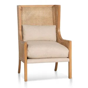 Dexter Rattan & Oak Timber Wingback Armchair, Distressed Natural by Conception Living, a Chairs for sale on Style Sourcebook