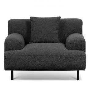 Faro Boucle Fabric Armchair, Charcoal by Conception Living, a Chairs for sale on Style Sourcebook