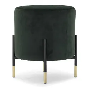 Gina Velvet Fabric Round Ottoman Stool, Forest Green by HOMESTAR, a Ottomans for sale on Style Sourcebook