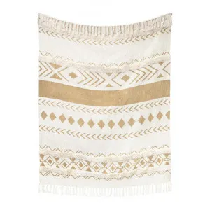 Andie Cotton Throw, 130x170cm, Cream / Irish Cream by A.Ross Living, a Throws for sale on Style Sourcebook