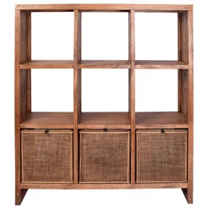 Lackrana Mindi Wood & Rattan Display Shelf / Room Divider, Light Tobacco by Affinity Furniture, a Living for sale on Style Sourcebook