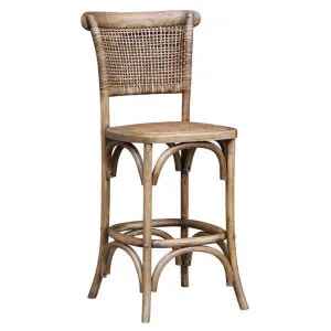 Tennessee Oak Timber & Rattan Counter Stool by Florabelle, a Bar Stools for sale on Style Sourcebook