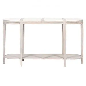 Cantara Marble Topped Mango Wood Oval Console Table, 140cm by Florabelle, a Console Table for sale on Style Sourcebook