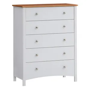 Loix Wooden 5 Drawer Tallboy by Dodicci, a Dressers & Chests of Drawers for sale on Style Sourcebook