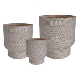 Aspen 3 Piece Magnesia Garden Planter Set, White Wash by Florabelle, a Plant Holders for sale on Style Sourcebook
