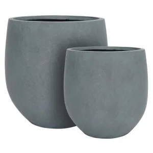 Luna 2 Piece Magnesia Planter Set, Medium, Grey by Florabelle, a Plant Holders for sale on Style Sourcebook