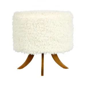 Aspen Faux Fur Round Ottoman Stool by Florabelle, a Ottomans for sale on Style Sourcebook