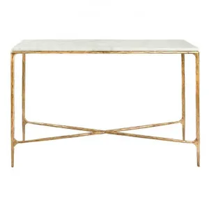 Aries Marble Topped Iron Console Table, 120cm, Antique Gold by Florabelle, a Console Table for sale on Style Sourcebook