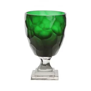 Slyce Rough Glass Goblet, Medium, Emerald / Clear by Florabelle, a Vases & Jars for sale on Style Sourcebook