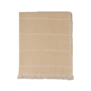 R&H Scott Heavy Weave Cotton Throw, 170x130cm, Honey by Raine & Humble, a Throws for sale on Style Sourcebook
