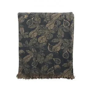 R&H Fig Tree Cotton Throw, 170x130cm, Dark Slate by Raine & Humble, a Throws for sale on Style Sourcebook