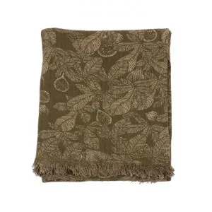 R&H Fig Tree Cotton Throw, 170x130cm, Burnt Olive by Raine & Humble, a Throws for sale on Style Sourcebook