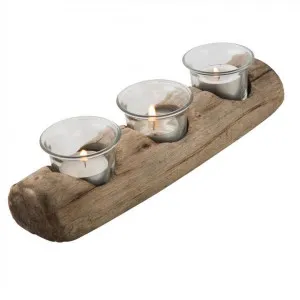 Alma Tanoak Timber 3 Tealight Centrepiece by Casa Uno, a Home Fragrances for sale on Style Sourcebook