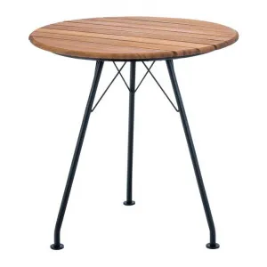 Houe Circum Round Outdoor Dining Table, Bamboo Top, 74cm, Natural / Black by Houe, a Tables for sale on Style Sourcebook