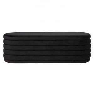 Demi Velvet Fabric Storage Ottoman Bench, Black by Cozy Lighting & Living, a Ottomans for sale on Style Sourcebook