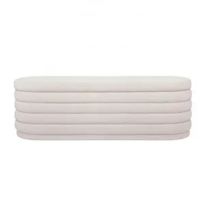 Demi Boucle Fabric Storage Ottoman Bench, White by Cozy Lighting & Living, a Ottomans for sale on Style Sourcebook