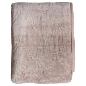 Virginia Quilted Cotton Velvet Bedspread, 240x260cm, Blush by Casa Bella, a Bedding for sale on Style Sourcebook