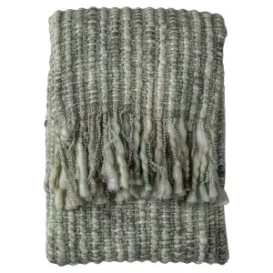 Newbury Space Dyed Throw, 130x170cm, Sage by Casa Bella, a Throws for sale on Style Sourcebook