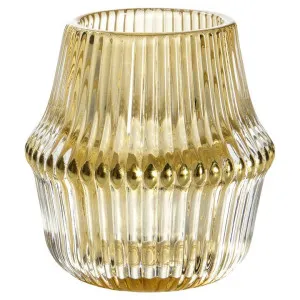 Ducie Ribbed Glass Tealight Holder, Set of 3, Gold by Casa Bella, a Home Fragrances for sale on Style Sourcebook