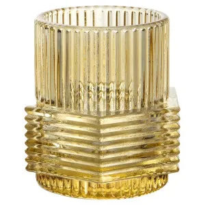 Euston Ribbed Glass Tealight Holder, Set of 3, Amber by Casa Bella, a Home Fragrances for sale on Style Sourcebook