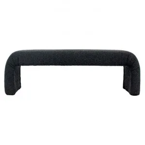 The Curve Boucle Fabric Ottoman Bench, Black by Cozy Lighting & Living, a Ottomans for sale on Style Sourcebook