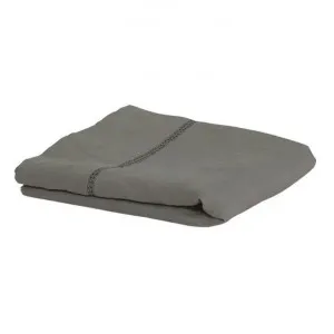 Emilie Linen Flat Sheet, Queen, Fog by Provencal Treasures, a Bedding for sale on Style Sourcebook