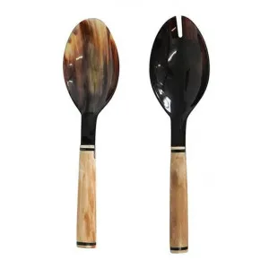 Adah 2 Piece Horn & Bone Salad Server Set by Provencal Treasures, a Cutlery for sale on Style Sourcebook